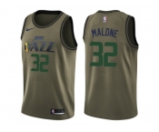 Men Nike Utah Jazz #32 Karl Malone Green Salute to Service NBA Swingman Jersey