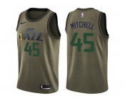 Men Nike Utah Jazz #45 Donovan Mitchell Green Salute to Service NBA Swingman Jersey