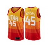 Men Nike Utah Jazz #45 Donovan Mitchell Orange NBA Swingman City Edition Jersey