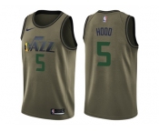 Men Nike Utah Jazz #5 Rodney Hood Green Salute to Service NBA Swingman Jersey