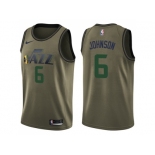 Men Nike Utah Jazz #6 Joe Johnson Green Salute to Service NBA Swingman Jersey