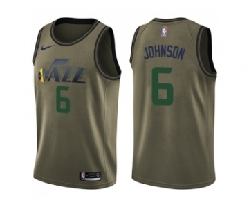 Men Nike Utah Jazz #6 Joe Johnson Green Salute to Service NBA Swingman Jersey