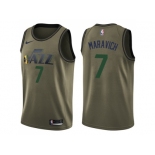 Men Nike Utah Jazz #7 Pete Maravich Green Salute to Service NBA Swingman Jersey