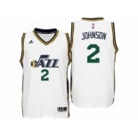 Men Utah Jazz #2 Joe Johnson Home White New Swingman Jersey