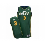 Men's Adidas Utah Jazz #3 George Hill Authentic Green Alternate NBA Jersey