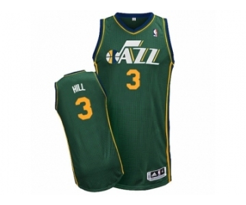 Men's Adidas Utah Jazz #3 George Hill Authentic Green Alternate NBA Jersey