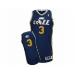 Men's Adidas Utah Jazz #3 George Hill Authentic Navy Blue Road NBA Jersey