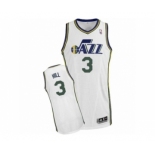 Men's Adidas Utah Jazz #3 George Hill Authentic White Home NBA Jersey