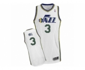 Men's Adidas Utah Jazz #3 George Hill Authentic White Home NBA Jersey