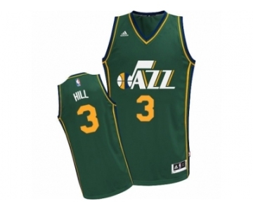 Men's Adidas Utah Jazz #3 George Hill Swingman Green Alternate NBA Jersey