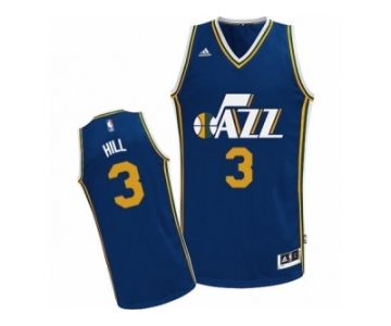 Men's Adidas Utah Jazz #3 George Hill Swingman Navy Blue Road NBA Jersey