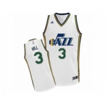 Men's Adidas Utah Jazz #3 George Hill Swingman White Home NBA Jersey