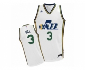 Men's Adidas Utah Jazz #3 George Hill Swingman White Home NBA Jersey