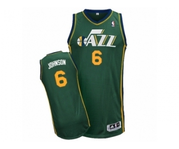 Men's Adidas Utah Jazz #6 Joe Johnson Authentic Green Alternate NBA Jersey