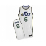 Men's Adidas Utah Jazz #6 Joe Johnson Authentic White Home NBA Jersey