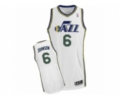 Men's Adidas Utah Jazz #6 Joe Johnson Authentic White Home NBA Jersey