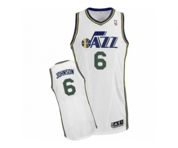 Men's Adidas Utah Jazz #6 Joe Johnson Authentic White Home NBA Jersey