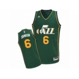 Men's Adidas Utah Jazz #6 Joe Johnson Swingman Green Alternate NBA Jersey