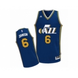 Men's Adidas Utah Jazz #6 Joe Johnson Swingman Navy Blue Road NBA Jersey