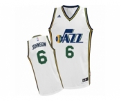 Men's Adidas Utah Jazz #6 Joe Johnson Swingman White Home NBA Jersey