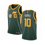 Men's Nike Utah Jazz #10 Alec Burks Green Swingman Jersey - Earned Edition