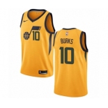 Men's Nike Utah Jazz #10 Alec Burks Swingman Gold NBA Jersey Statement Edition