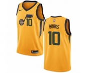 Men's Nike Utah Jazz #10 Alec Burks Swingman Gold NBA Jersey Statement Edition