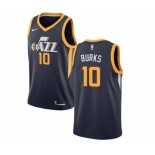 Men's Nike Utah Jazz #10 Alec Burks Swingman Navy Blue Road NBA Jersey - Icon Edition