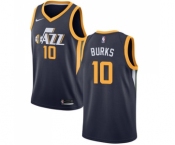 Men's Nike Utah Jazz #10 Alec Burks Swingman Navy Blue Road NBA Jersey - Icon Edition