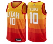 Men's Nike Utah Jazz #10 Alec Burks Swingman Orange NBA Jersey - City Edition