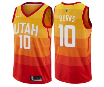 Men's Nike Utah Jazz #10 Alec Burks Swingman Orange NBA Jersey - City Edition