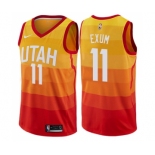 Men's Nike Utah Jazz #11 Dante Exum Authentic Orange NBA Jersey - City Edition