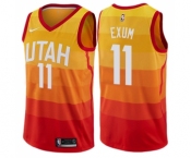 Men's Nike Utah Jazz #11 Dante Exum Authentic Orange NBA Jersey - City Edition