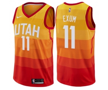 Men's Nike Utah Jazz #11 Dante Exum Authentic Orange NBA Jersey - City Edition