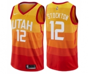 Men's Nike Utah Jazz #12 John Stockton Swingman Orange NBA Jersey - City Edition