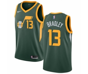 Men's Nike Utah Jazz #13 Tony Bradley Green Swingman Jersey - Earned Edition