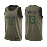 Men's Nike Utah Jazz #13 Tony Bradley Swingman Green Salute to Service NBA Jersey