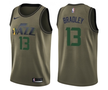 Men's Nike Utah Jazz #13 Tony Bradley Swingman Green Salute to Service NBA Jersey