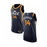 Men's Nike Utah Jazz #14 Jeff Hornacek Authentic Navy Blue Road NBA Jersey - Icon Edition