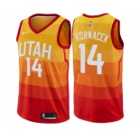 Men's Nike Utah Jazz #14 Jeff Hornacek Swingman Orange NBA Jersey - City Edition