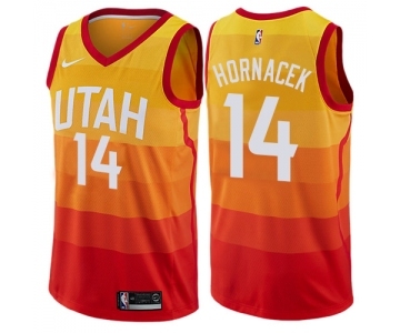 Men's Nike Utah Jazz #14 Jeff Hornacek Swingman Orange NBA Jersey - City Edition