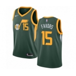 Men's Nike Utah Jazz #15 Derrick Favors Green Swingman Jersey - Earned Edition