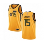 Men's Nike Utah Jazz #15 Derrick Favors Swingman Gold NBA Jersey Statement Edition