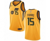 Men's Nike Utah Jazz #15 Derrick Favors Swingman Gold NBA Jersey Statement Edition