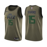 Men's Nike Utah Jazz #15 Derrick Favors Swingman Green Salute to Service NBA Jersey