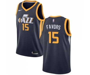 Men's Nike Utah Jazz #15 Derrick Favors Swingman Navy Blue Road NBA Jersey - Icon Edition