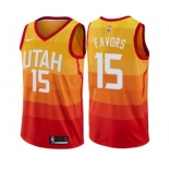 Men's Nike Utah Jazz #15 Derrick Favors Swingman Orange NBA Jersey - City Edition