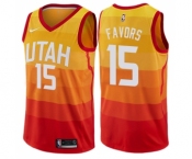 Men's Nike Utah Jazz #15 Derrick Favors Swingman Orange NBA Jersey - City Edition