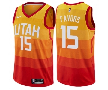 Men's Nike Utah Jazz #15 Derrick Favors Swingman Orange NBA Jersey - City Edition