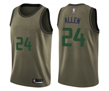 Men's Nike Utah Jazz #24 Grayson Allen Swingman Green Salute to Service NBA Jersey